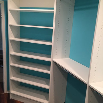 Turquoise walk-in closet