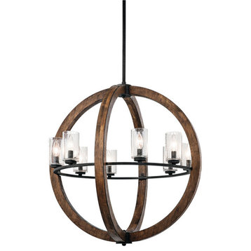 Grand Bank 8-Light Chandelier in Auburn Stained Finish