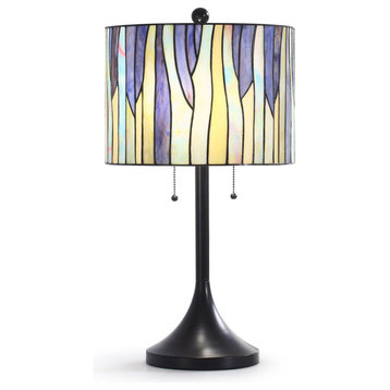 BAROSSA 25"H Tiffany Table Lamp, Purple