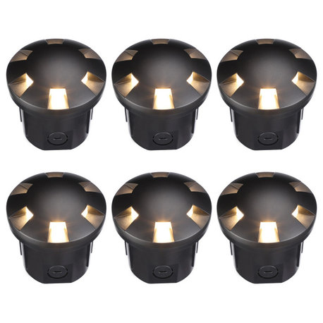 6 Pack LED Landscape Well Lights, Ground Outdoor,3000K Warm White