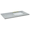 43" Gray Granite Countertop and Single Rectangle Right Sink