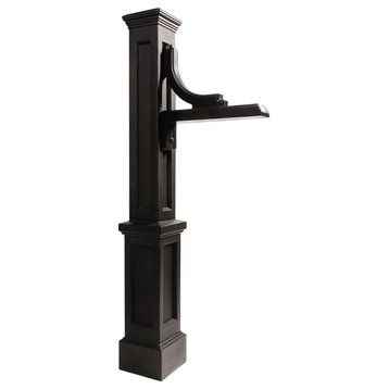 Mayne Woodhaven Traditional Plastic Address Sign Post in Black