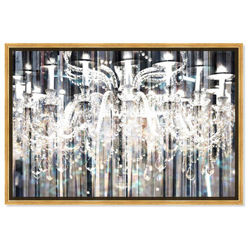 Modern Wall Art, Elegant Diamond Shower Chandelier Painting With White Frame