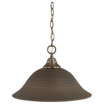 Chain Hung Pendant In Brushed Nickel, 16" Gray Linen Glass