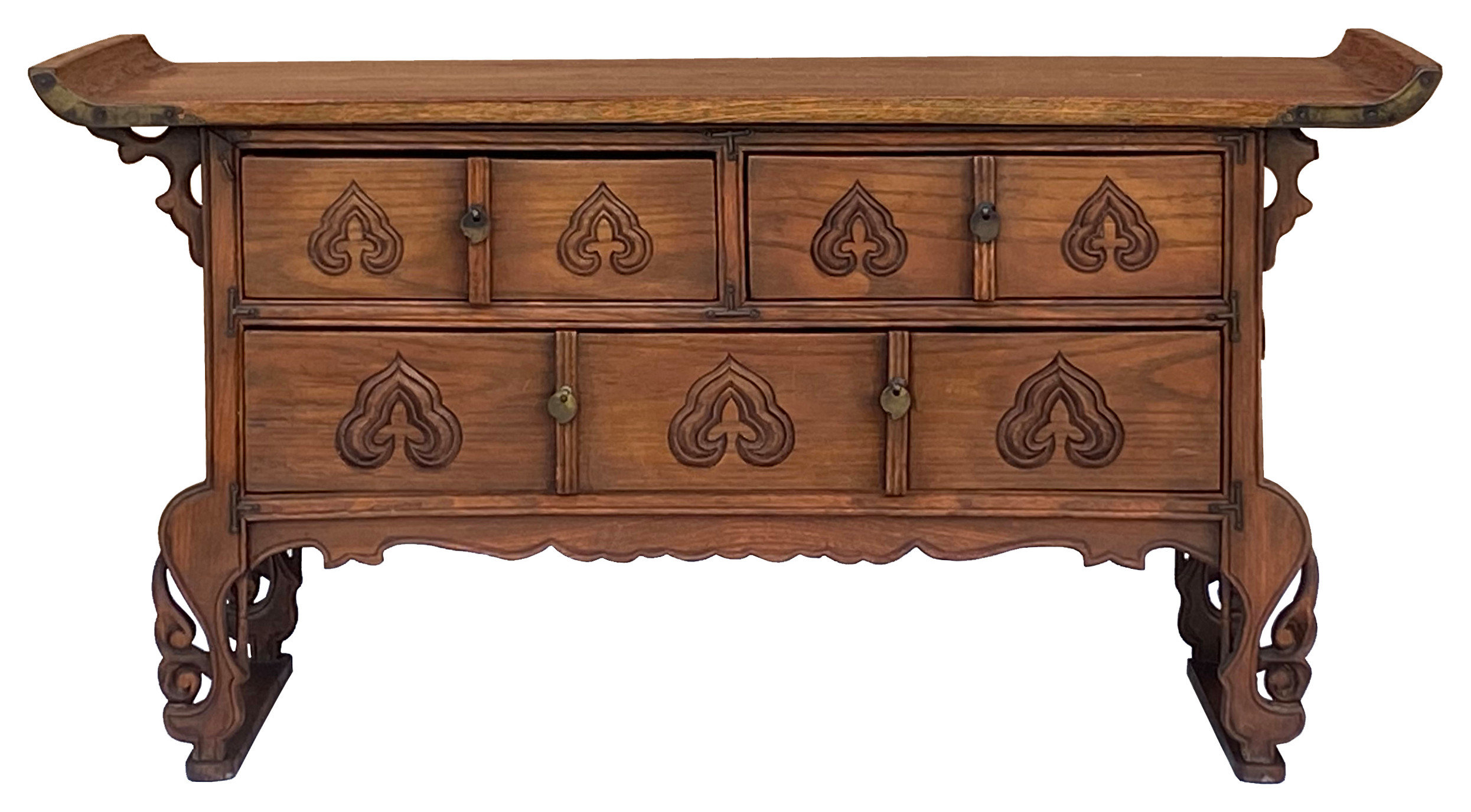 Oriental Asian Point Edge Chest of 3 Drawers Low Table Cabinet Hcs7294 ...