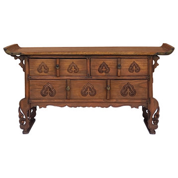 Oriental Asian Point Edge Chest of 3 Drawers Low Table Cabinet Hcs7294