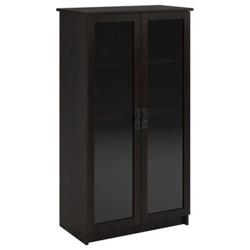 Altra Furniture 4-Shelf Glass Door Barrister Bookcase in Black Forest