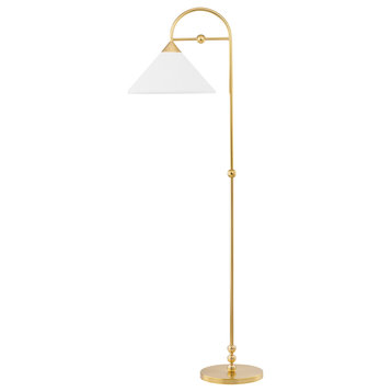 Sang 1-Light Floor Lamp Aged Brass