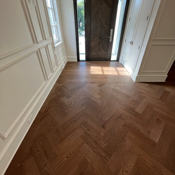 Engineered Wood Flooring with Herringbone Inlays – Cadboro Bay, BC
