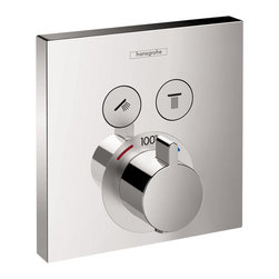 Hansgrohe ShowerSelect Square Thermostatic 2-Function Trim - Tub And Shower Parts
