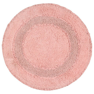Radiant Collection Bath Rugs Set, 22" Round, Pink