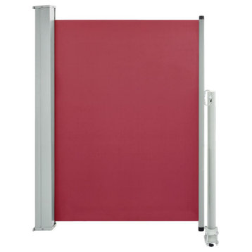 vidaXL Retractable Side Awning Folding Privacy Screen Outdoor Divider Wall Red