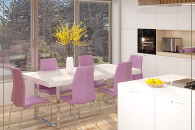 kitchen design - how beautiful it is, especially with spring flowers