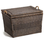 Tall Narrow Wicker Storage Basket - Antique Walnut Brown - Medium