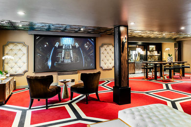 Basement - carpeted basement idea in Denver