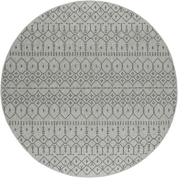 Elsa Modern Solid Charcoal Round Area Rug, 5' Round