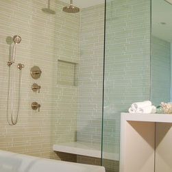 Island Stone Linear Glass Bathroom 2 - Tile