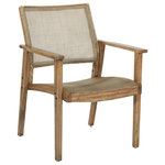 OSP Home Furnishings - Lavine Cane Armchair With Rustic Natural Frame - Our beautiful cane armchair creates a sophisticated style, premium comfort, and lasting beauty for every home. Solid wood frame and dramatic woven cane back and seat, will be at home in the living room, family room or den.  Available in a rustic distressed finish that will pair seamlessly with Transitional, Contemporary, Coastal, or Mid-Century Modern decor. Solid wood construction ensures long-lasting durability. Relax with the joy of simple assembly.