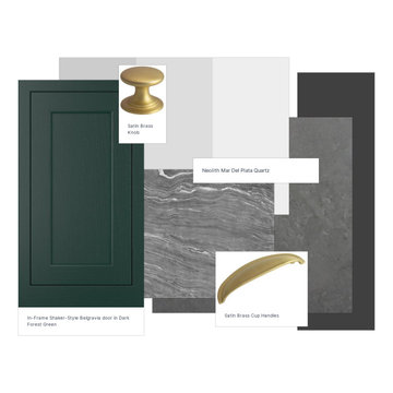 Mood Board for Dark Forest Green Shaker-Style kitchen