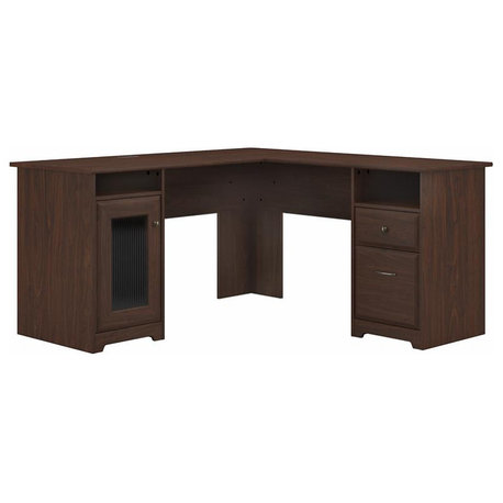 Cabot 60W L Shaped Computer Desk in Modern Walnut - Engineered Wood