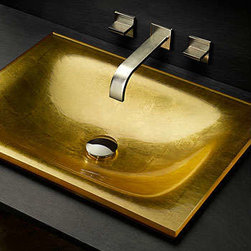 Vitraform 171-Q Cristal Antiq Gilded Standard Basin Rectangular Drop-In Sink - Products