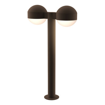 22" LED Double Bollard, Textured Bronze