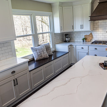 Large Farmhouse Kitchen with L-Shaped Island