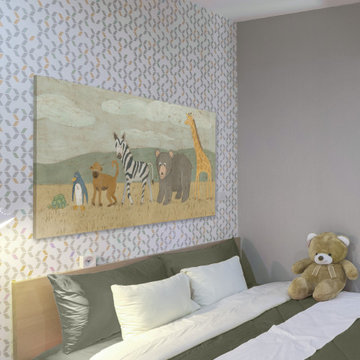 "Animals All in a Row II" Painting Print on Wrapped Canvas