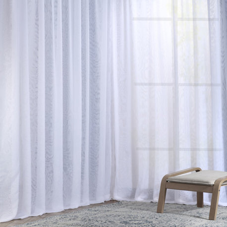 Signature Double Wide White Sheer Curtain Single Panel, 100"x96"