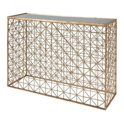 Worlds Away Charles Gold Console Table - Accent Chests And Cabinets