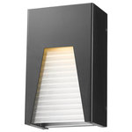 Z-Lite - Millenial 1 Light Outdoor Wall Light, Black Silver - Cutting edge design meets modern style with the Millennial collection of outdoor fixtures. The latest in LED technology brightly illuminates the unique Frosted Ribbed glass, Chisel glass or Seedy glass back panel, while the sleek Silver, Black or Bronze finish complete this futuristic look.