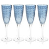 Pescara White Dot Champagne Flutes, Navy Blue, Set of 4
