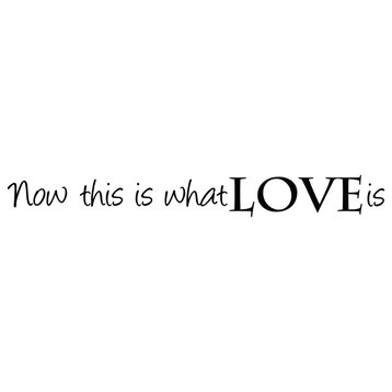 Decal Vinyl Wall Sticker Now This Is What Love Is Quote, Black