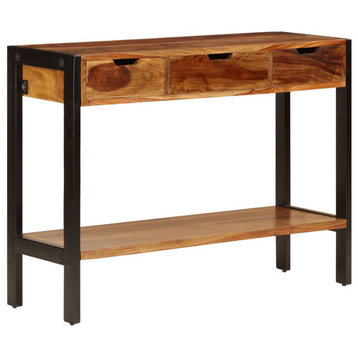 vidaXL Sideboard 3-Drawer Cupboard Sideboard Buffet Cabinet Solid Sheesham Wood