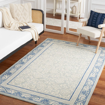 Safavieh Antiquity Collection AT860L Rug, Light Blue/Ivory, 3' x 5'