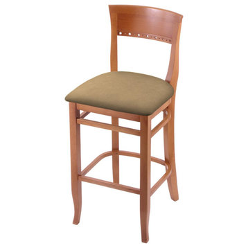 3160 30 Bar Stool with Medium Finish and Canter Sand Seat