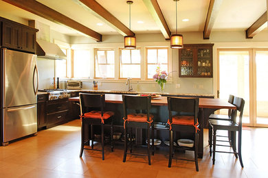 Arts and crafts kitchen photo in Portland