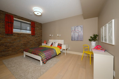 Inspiration for a contemporary bedroom remodel in Edmonton