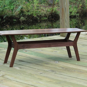 The Noll - Wide Body Danish Mid Century Surfboard Coffee Table in Walnut