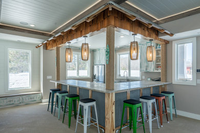Inspiration for a mid-sized modern l-shaped seated home bar remodel in Minneapolis