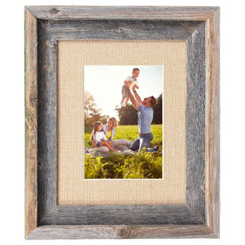 HomeRoots 11x14 Rustic Burlap Picture Frame With Plexiglass