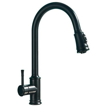Black/Brushed nickel Smart Touch Kitchen Faucet 360 Rotated Crane, Matte Black