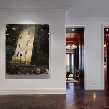 Goethe Street Residence - view through entry gallery and library