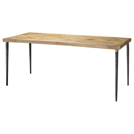 Farmhouse Dining Table, Natural Wood