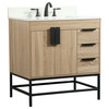 32" Single Bathroom Vanity, Mango Wood With Backsplash, Vf48832Mw-Bs