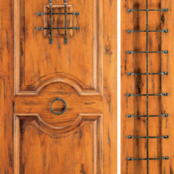 Exterior Prehung Door with One Sidelite, Knotty Alder, Speakeasy - Front Doors