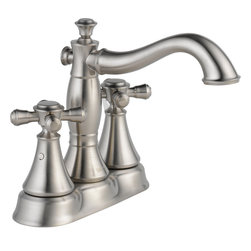 Delta Cassidy Two Handle Centerset Lavatory w/ Metal Pop-Up - Bathroom Sink Faucets