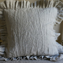 Linen ruffle pillow covers set - Pillowcases And Shams