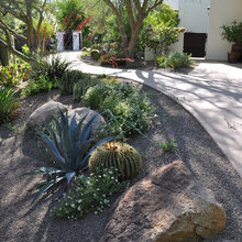Landscaping outside the courtyard