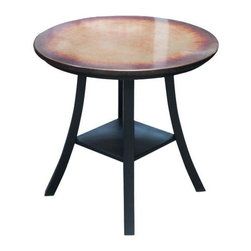 Round Copper Finish Side Table - Side Tables And End Tables